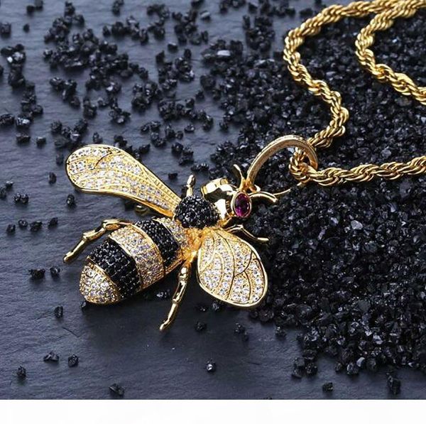 iced out cz bling bee pendant necklace mens micro pave cubic zirconia simulated diamonds necklace, Silver
iced out cz bling bee pendant necklace mens micro pave cubic zirconia simulated diamonds necklace, Silver