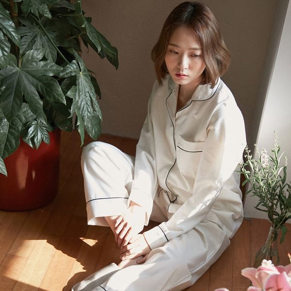 channel jos knitted cotton couple clothes home pajamas long-sleeved men's and women's korean pajamas nightgown home suit, Black;brown
channel jos knitted cotton couple clothes home pajamas long-sleeved men's and women's korean pajamas nightgown home suit, Black;brown