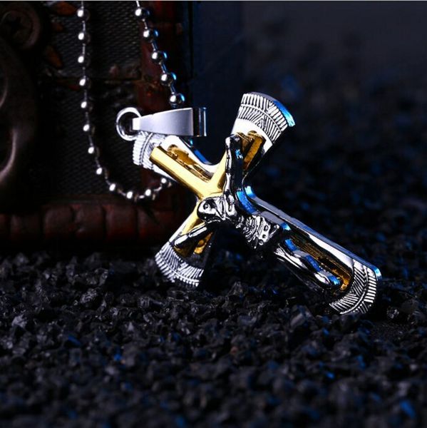 blue black gold stainless steel cross jesus piece pendant men's necklace chain accessories christian jewelry gift, Silver
blue black gold stainless steel cross jesus piece pendant men's necklace chain accessories christian jewelry gift, Silver
