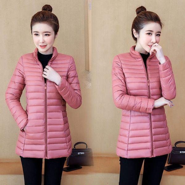 women's down & parkas 2021 jacket women winter warm coats female long ultra light ladies solid slim fashion korean cotton w257, Black
women's down & parkas 2021 jacket women winter warm coats female long ultra light ladies solid slim fashion korean cotton w257, Black