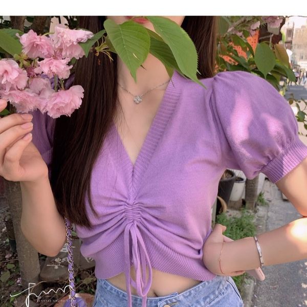 7hiww 2020 summer new drawstring short sleeve knitwear knitwear women's loose breathable solid color all-match age-reducing bubble slee, White;black
7hiww 2020 summer new drawstring short sleeve knitwear knitwear women's loose breathable solid color all-match age-reducing bubble slee, White;black