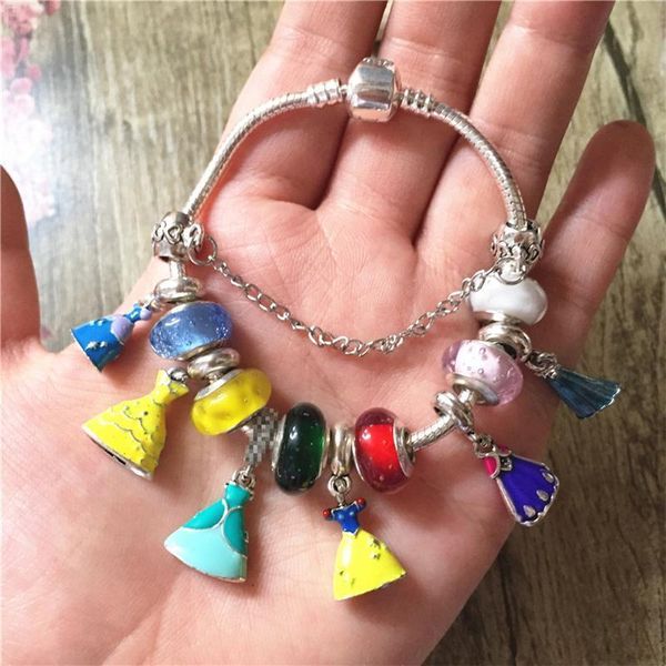 exquisite princess dress charms beads bracelets murano glass beads bracelets women jewelry diy precious gifts 15 -21cm christmas gift, Golden;silver
exquisite princess dress charms beads bracelets murano glass beads bracelets women jewelry diy precious gifts 15 -21cm christmas gift, Golden;silver