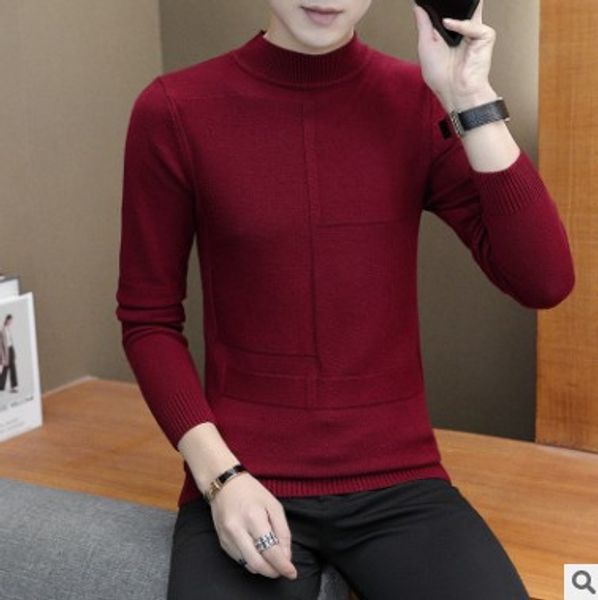 men pullover 2020 new fashion casual mens sweater half-high collar sweaters solid korean type slim knit men's sweater, White;black
men pullover 2020 new fashion casual mens sweater half-high collar sweaters solid korean type slim knit men's sweater, White;black