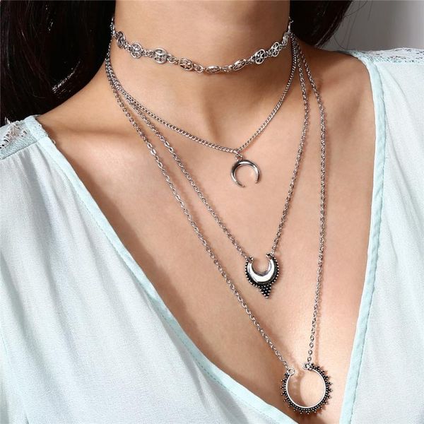 ingesight.z ethnic vintage multilayer chains moon pendant necklaces for women collar clavicle choker necklace trendy jewelry, Silver
ingesight.z ethnic vintage multilayer chains moon pendant necklaces for women collar clavicle choker necklace trendy jewelry, Silver