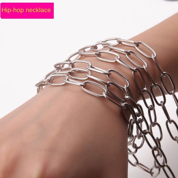 hip-hop diy necklace punk hip-hop exaggerated men and women rough hand necklace diy big chain steel color simple personality, Silver
hip-hop diy necklace punk hip-hop exaggerated men and women rough hand necklace diy big chain steel color simple personality, Silver