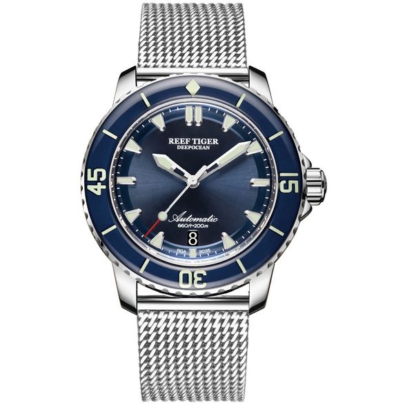 reef tiger/rt brand mens mechanical dive watches sapphire crystal bracelet watches blue luminous watch waterproof rga3035, Silver
reef tiger/rt brand mens mechanical dive watches sapphire crystal bracelet watches blue luminous watch waterproof rga3035, Silver