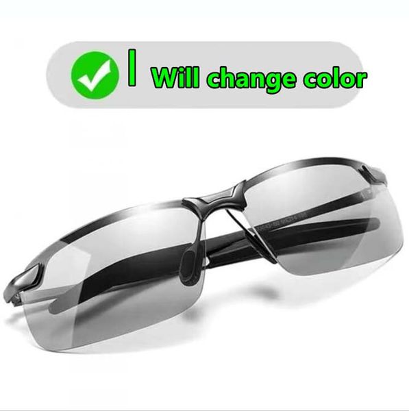 New Discoloration High-tech Variable Color Lens Sunglasses Fashion Sunglasses Sun Glasses For Man Polarized Uv400 Lenses