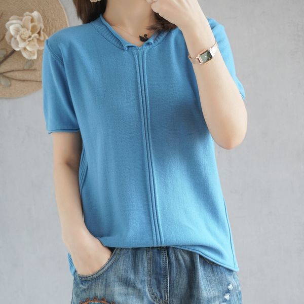 2020 women summer 100% cotton t-shirts womens fashion v-neck short sleeve knit pullover soft comfortable beach, White
2020 women summer 100% cotton t-shirts womens fashion v-neck short sleeve knit pullover soft comfortable beach, White