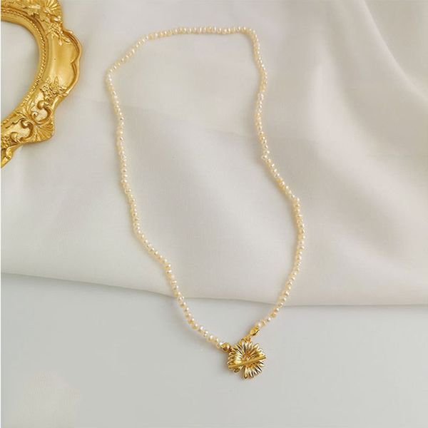 srcoi irregular natural freshwater small pearl beads necklace gold color simple fashion flower pendant toggle clasp necklace, Silver
srcoi irregular natural freshwater small pearl beads necklace gold color simple fashion flower pendant toggle clasp necklace, Silver