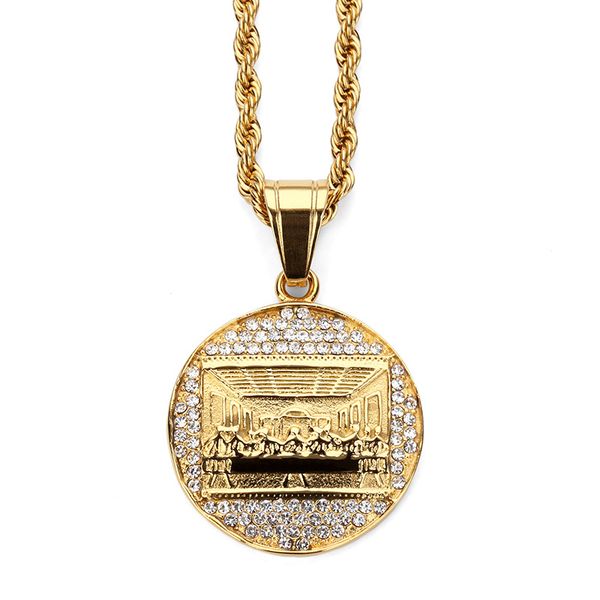 fashion charms men stainless steel gold necklace the last supper pendent chain punk rock micro men costume jewelry, Silver
fashion charms men stainless steel gold necklace the last supper pendent chain punk rock micro men costume jewelry, Silver