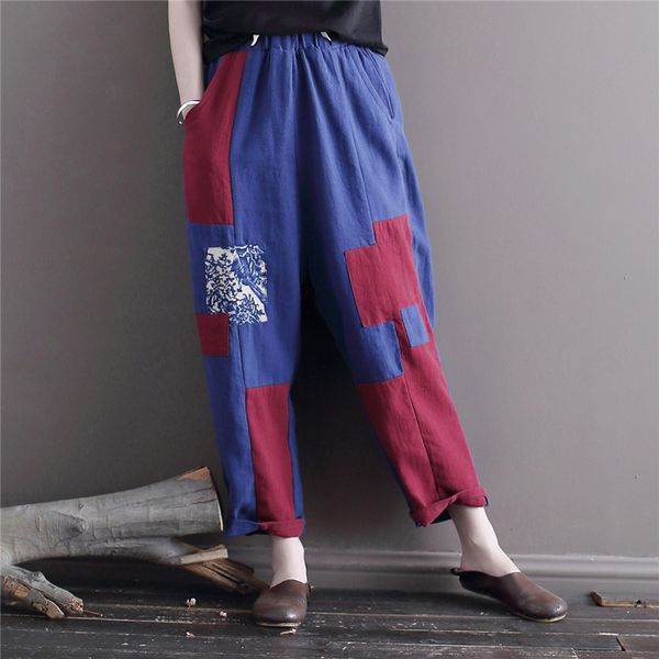 women's pants & capris johnature women vintage patchwork ramie elastic waist trouser 2021 summer navy blue female casual long harem, Black;white
women's pants & capris johnature women vintage patchwork ramie elastic waist trouser 2021 summer navy blue female casual long harem, Black;white