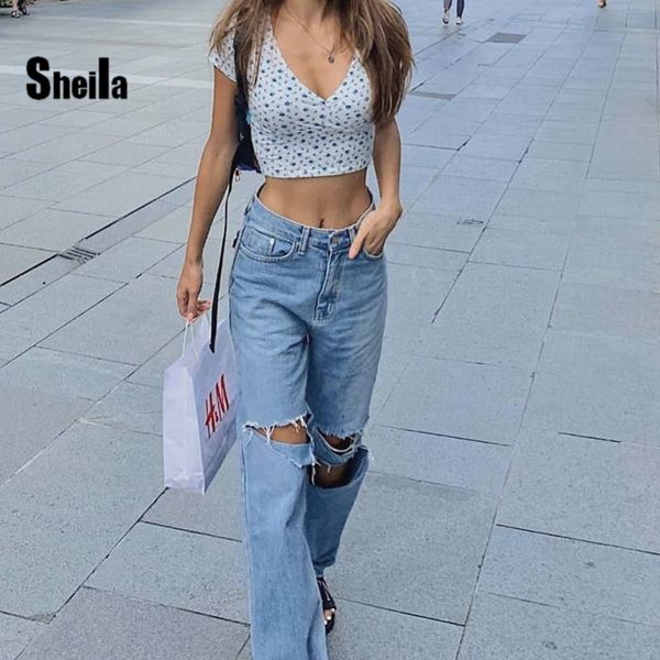 sheila 2020 spring summer fashion high street casual jeans women hole high wasit loose straight female jeans soft women's pant #, Blue
sheila 2020 spring summer fashion high street casual jeans women hole high wasit loose straight female jeans soft women's pant #, Blue