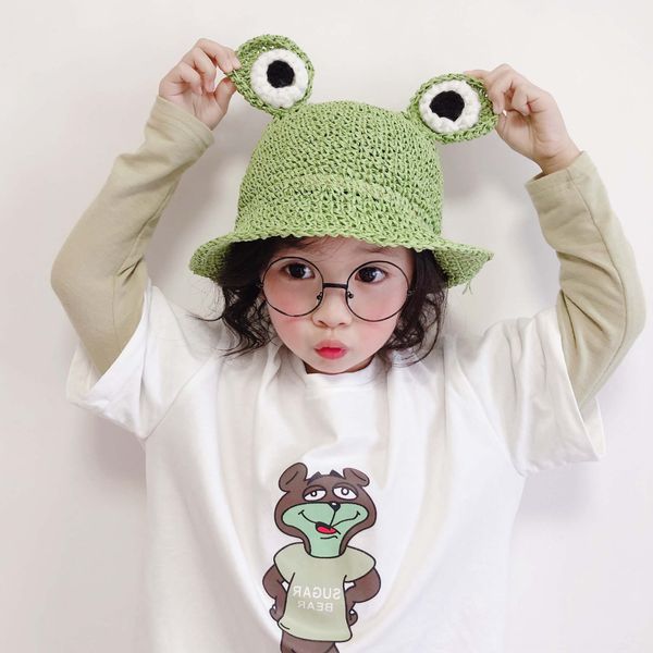 new children's cute frog beach outdoor breathable basin straw straw hat lace-up sun hat hand woven, Blue;gray
new children's cute frog beach outdoor breathable basin straw straw hat lace-up sun hat hand woven, Blue;gray
