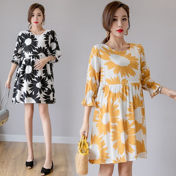 women pregnant mini dress female maternity short sleeve floral print dress summer loose pregnancy dresses vestidos, White
women pregnant mini dress female maternity short sleeve floral print dress summer loose pregnancy dresses vestidos, White
