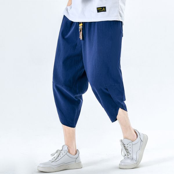 men's pants 2021 men cotton linen baggy wide leg crotch hip hop bloomers calf-length cross trousers streetwear, Black
men's pants 2021 men cotton linen baggy wide leg crotch hip hop bloomers calf-length cross trousers streetwear, Black