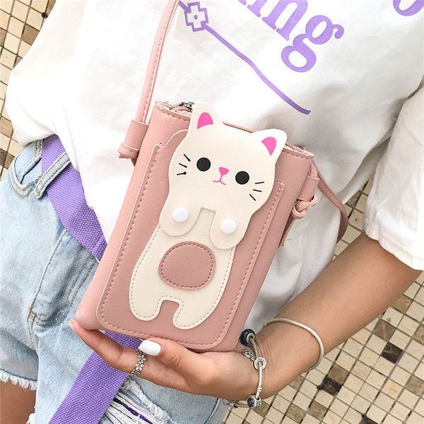 small women's new shoulder phone fashion cute cat shoulder bag korean all-match women's slanting mobile phone bag, White
small women's new shoulder phone fashion cute cat shoulder bag korean all-match women's slanting mobile phone bag, White