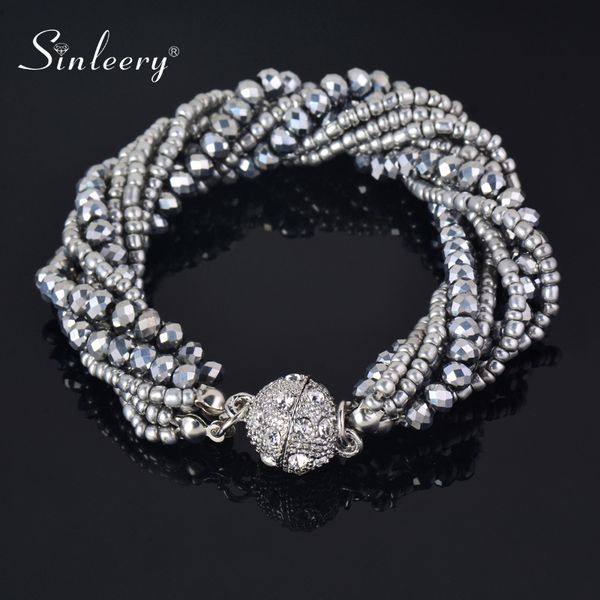 sinleery 19cm fashion blue black brown gray crystal beads multilayers wrap bangle bracelet for women chic accessories sl049 ssh, Golden;silver
sinleery 19cm fashion blue black brown gray crystal beads multilayers wrap bangle bracelet for women chic accessories sl049 ssh, Golden;silver