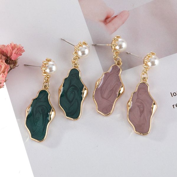 the new fashion trends metal stud earrings geometry drop glaze pearl earrings tide female daily wear, Golden;silver
the new fashion trends metal stud earrings geometry drop glaze pearl earrings tide female daily wear, Golden;silver
