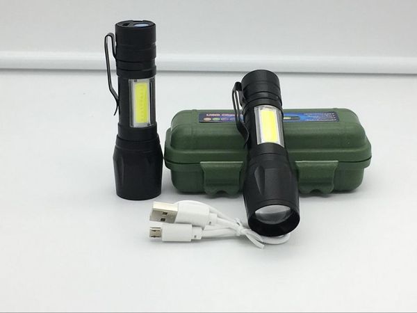 50pcs Mini High Power Penlight Usb Linterna Work Flash Light Torch Rechargeable Battery Lamp Camping