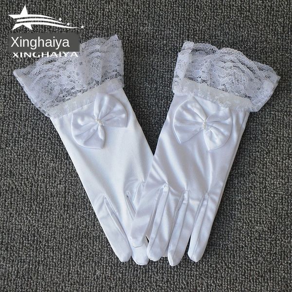 flower lace children's clothing lace princess short children's dress gloves wedding gloves, White
flower lace children's clothing lace princess short children's dress gloves wedding gloves, White
