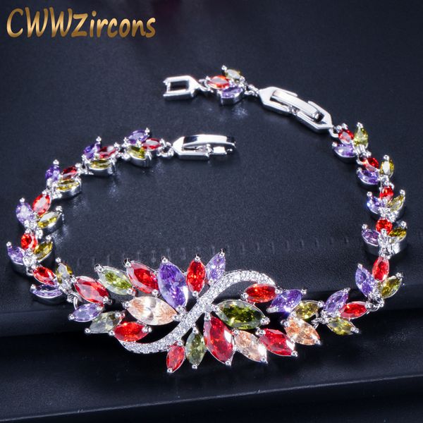 cwwzircons cluster flower purple red green colorful cubic zirconia stone bracelet for women summer jewelry cb193, Black
cwwzircons cluster flower purple red green colorful cubic zirconia stone bracelet for women summer jewelry cb193, Black
