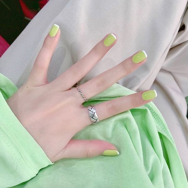 24pcs fashion french white edge green color wearable fake nails girl daily decoration finisned nail beauty manicure tool ty, Red;gold
24pcs fashion french white edge green color wearable fake nails girl daily decoration finisned nail beauty manicure tool ty, Red;gold