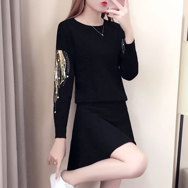 knitted women's pullover sweater season new korean style embroidered sequin base pullover sweater slim fit women's top, White
knitted women's pullover sweater season new korean style embroidered sequin base pullover sweater slim fit women's top, White