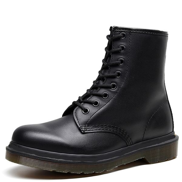 classic black ankle martin boots 8 holes lace-up soft real leather fashion designer winter booties for men and women size 35-48
classic black ankle martin boots 8 holes lace-up soft real leather fashion designer winter booties for men and women size 35-48