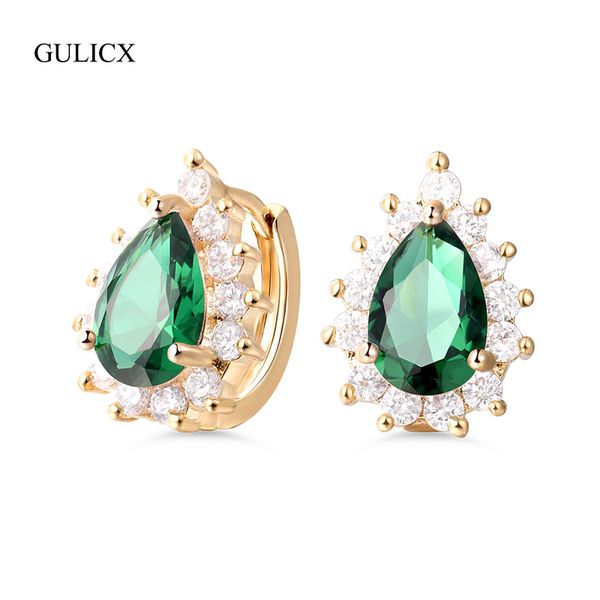 gulicx trendy green/blue/orange/white zircon earrings for women gold color waterdrop shaped female hoop earrings jewelry glae059, Golden
gulicx trendy green/blue/orange/white zircon earrings for women gold color waterdrop shaped female hoop earrings jewelry glae059, Golden