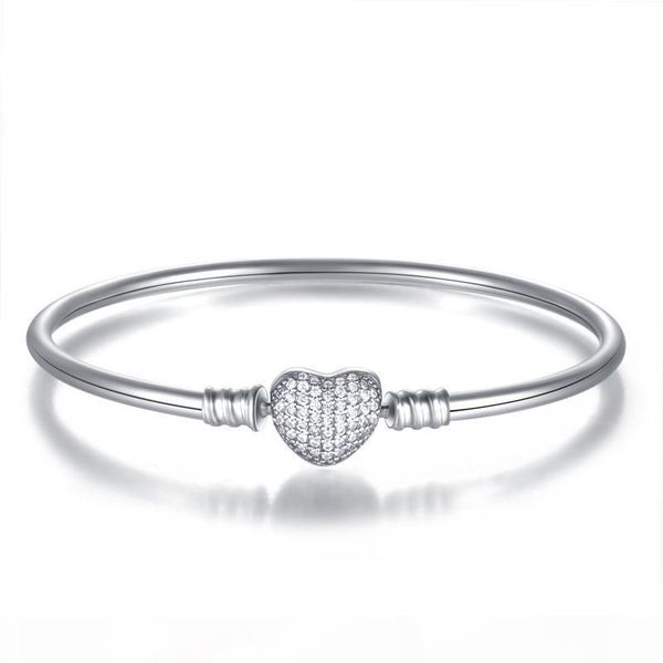 new authentic 925 sterling silver pave love heart crystal clasp clip basic bracelet bangle fit women diy pan beads charm jewelry, Black
new authentic 925 sterling silver pave love heart crystal clasp clip basic bracelet bangle fit women diy pan beads charm jewelry, Black
