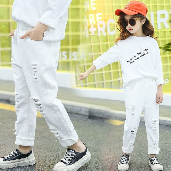 iqmhr children's wear girl 2019 casual and jeans autumn white hole jeans medium and large children's slim casual pants korean styl, Blue
iqmhr children's wear girl 2019 casual and jeans autumn white hole jeans medium and large children's slim casual pants korean styl, Blue