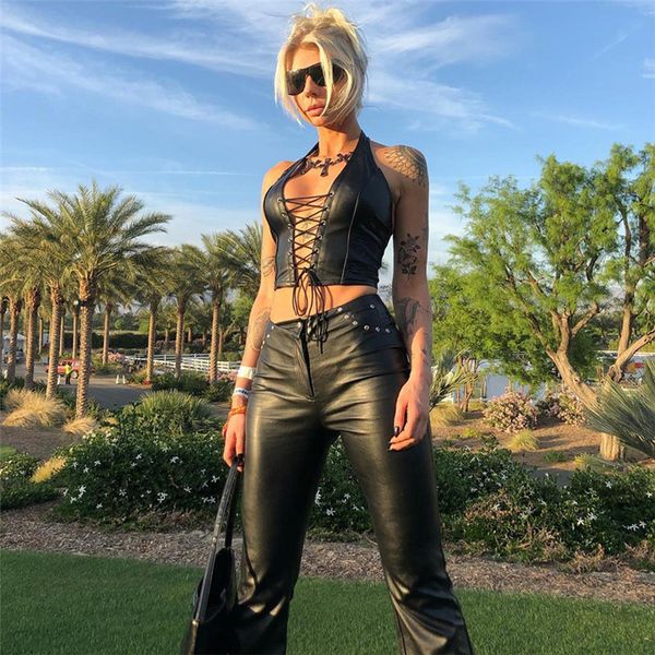 women's tanks & camis fashion punk black leather hollwo crop womens camisole 2021 summer stretch tees slim soft tank, White
women's tanks & camis fashion punk black leather hollwo crop womens camisole 2021 summer stretch tees slim soft tank, White