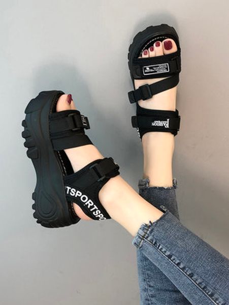 2020 summer new all-match platform platform shoes fashion seaside large size sports sandals women, Black
2020 summer new all-match platform platform shoes fashion seaside large size sports sandals women, Black