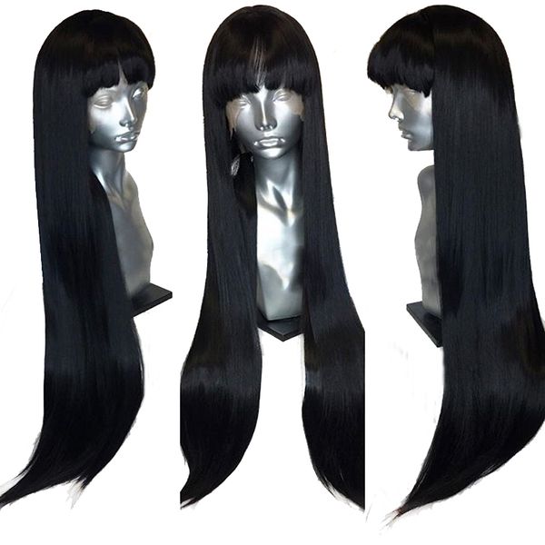 360 lace frontal long straight 100% human hair wigs with front bangs fringe remy brazilian glueless closure wig for black women
360 lace frontal long straight 100% human hair wigs with front bangs fringe remy brazilian glueless closure wig for black women