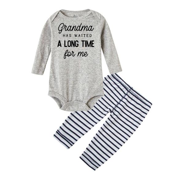 clothing sets grandma has waited a long time for me infant born cotton rompers + pants leggings 0-24m baby sleeve outfit set, White
clothing sets grandma has waited a long time for me infant born cotton rompers + pants leggings 0-24m baby sleeve outfit set, White