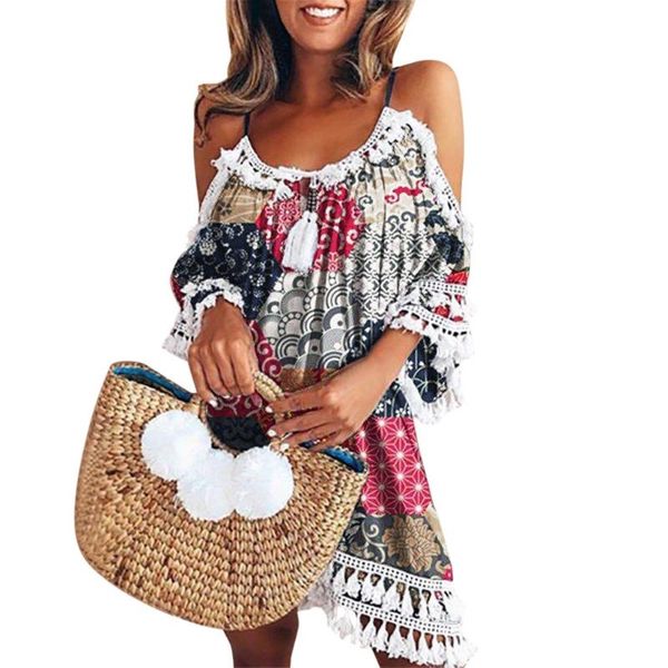 casual dresses bohemian summer beach dress women sundress vintage enthic style floral print tassel mini cold shoulder party vestidos, Black;gray
casual dresses bohemian summer beach dress women sundress vintage enthic style floral print tassel mini cold shoulder party vestidos, Black;gray