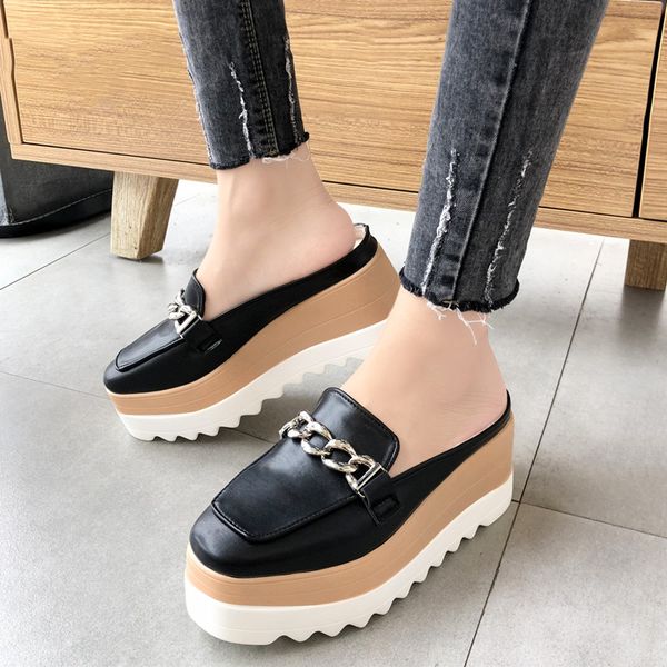shoes woman 2020 med womens slippers outdoor on a wedge platform luxury slides cover toe heeled mules pantofle designer flat, Black
shoes woman 2020 med womens slippers outdoor on a wedge platform luxury slides cover toe heeled mules pantofle designer flat, Black