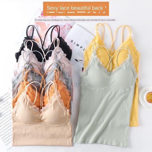 2020 autumn and winter new women's cross-body base underwear shoulder shoulder strap vest underwear strap chest pad long lace women, White
2020 autumn and winter new women's cross-body base underwear shoulder shoulder strap vest underwear strap chest pad long lace women, White