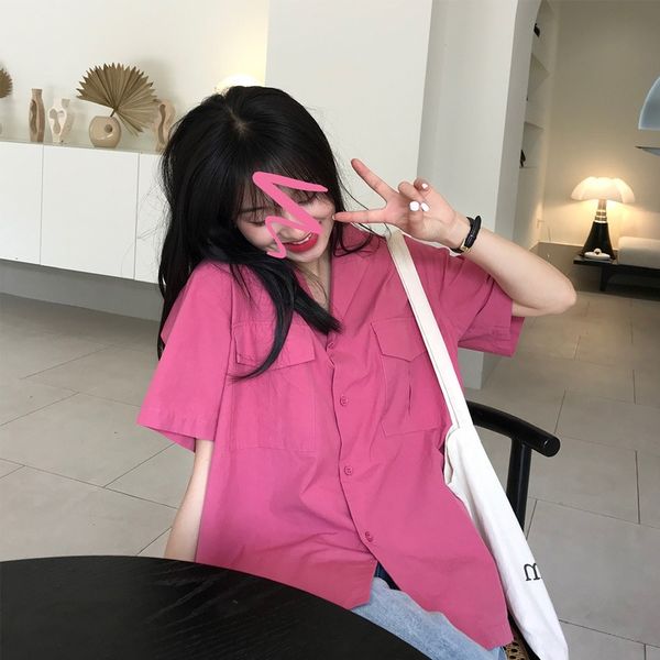 online celebrity self-made 20 summer/new 4-color cotton shirt pocket swing split simple all-match short sleeve shirt available, White
online celebrity self-made 20 summer/new 4-color cotton shirt pocket swing split simple all-match short sleeve shirt available, White