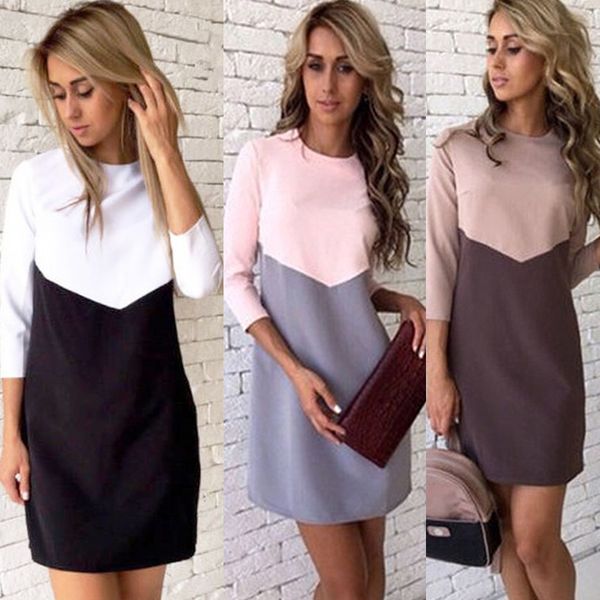 casual dresses 2021 women long sleeve patchwork dress short mini party spring slim fit, Black;gray
casual dresses 2021 women long sleeve patchwork dress short mini party spring slim fit, Black;gray