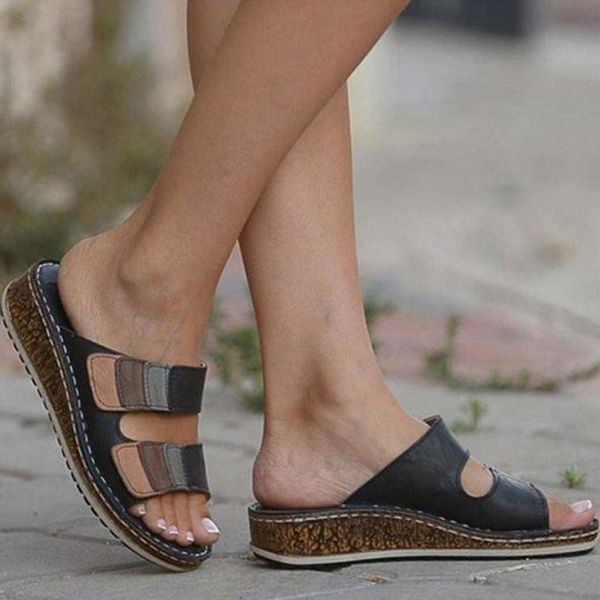 litthing woman slippers summer sandals comfy soft shoes 2020 fashion retro wedge low heels ladies sandals plus size, Black
litthing woman slippers summer sandals comfy soft shoes 2020 fashion retro wedge low heels ladies sandals plus size, Black
