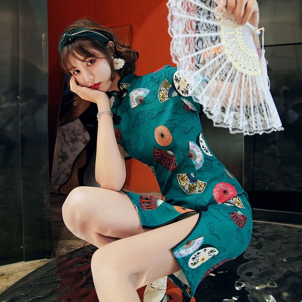 ethnic clothing chinese woman satin dress elegant slim plus size qipao mandarin collar vintage cheongsam vestido print flower short, Red
ethnic clothing chinese woman satin dress elegant slim plus size qipao mandarin collar vintage cheongsam vestido print flower short, Red