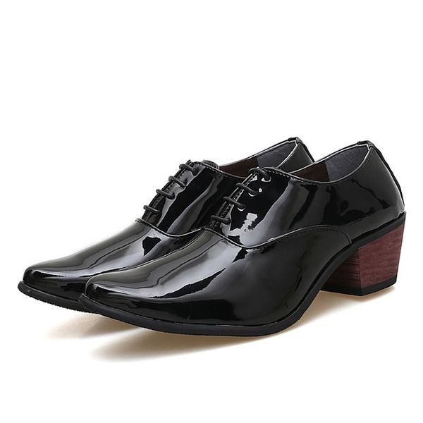 men patent leather oxford shoes fashion dress wedding groom shoes breathable pointed toe high heels formal business prom, Black
men patent leather oxford shoes fashion dress wedding groom shoes breathable pointed toe high heels formal business prom, Black