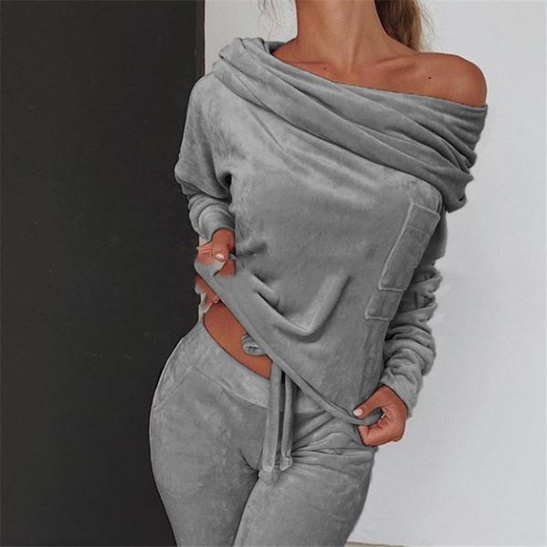 толстовка женщины 2 шт набор tracksuit осень одно плечо блуза брюки комплекты спортивная одежда спортивный костюм женщины velvet lounge кост, White
толстовка женщины 2 шт набор tracksuit осень одно плечо блуза брюки комплекты спортивная одежда спортивный костюм женщины velvet lounge кост, White