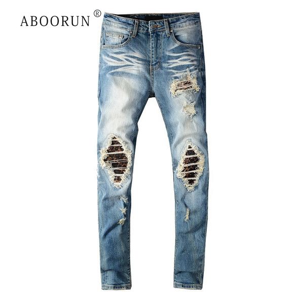 hi street men's skinny ripped biker jeans blue hole motorcycle jeans urban brand trousers for male
hi street men's skinny ripped biker jeans blue hole motorcycle jeans urban brand trousers for male