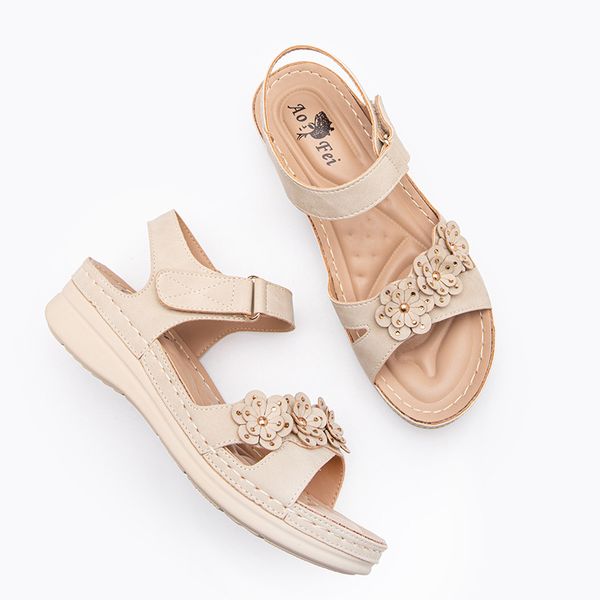 sandals women summer sweet floral wedged large size comfortable pu leather, Black
sandals women summer sweet floral wedged large size comfortable pu leather, Black