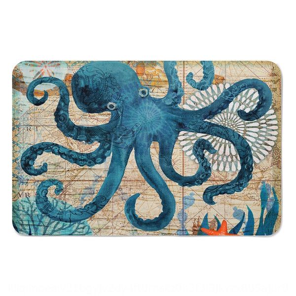 lby7x фланель морских животные средиземноморской черепахи акварель медуза этаж кухня не скользит акварель не скользит водопоглощающее против