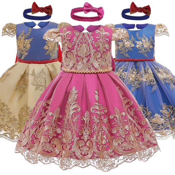 girl's dresses girls summer baby girl dress embroidery style birthday party elegant princess send headband children clothing, Red;yellow
girl's dresses girls summer baby girl dress embroidery style birthday party elegant princess send headband children clothing, Red;yellow