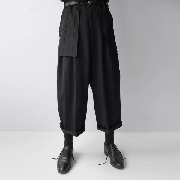 s-7xl2020 men's casual wide-leg pants and culottes are super loose and black with large pockets
s-7xl2020 men's casual wide-leg pants and culottes are super loose and black with large pockets