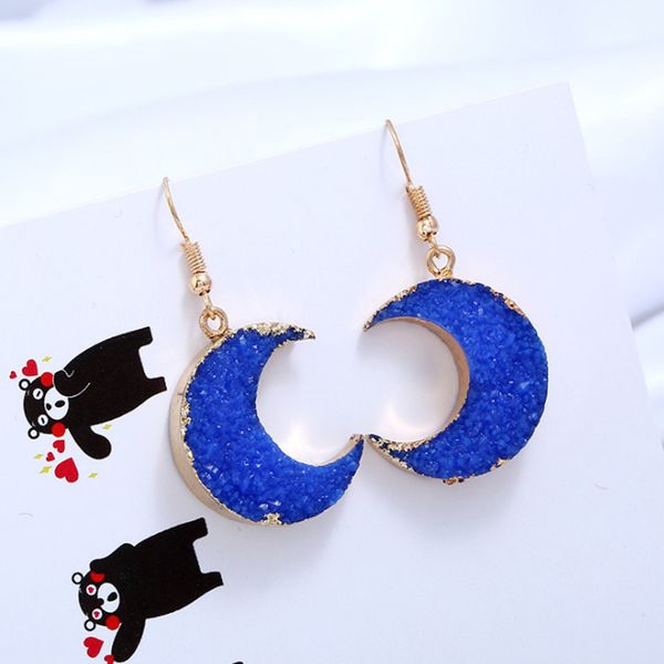 10 pairs gold plated crescent moon crystal dyed many colors dangle earrings for women classic style jewelry, Silver
10 pairs gold plated crescent moon crystal dyed many colors dangle earrings for women classic style jewelry, Silver